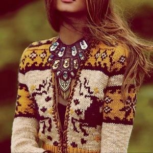 Free people deer cardigan